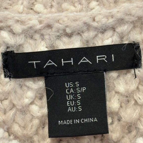 Tahari Beige Crochet Blend Cardigan with Buttons Size S - Picture 6 of 7